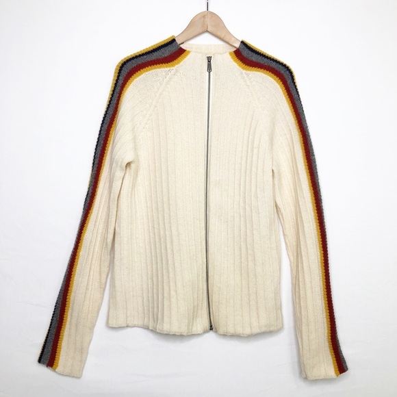 Guess Zipfront, ribbed sweater, striped sweater - Picture 1 of 9